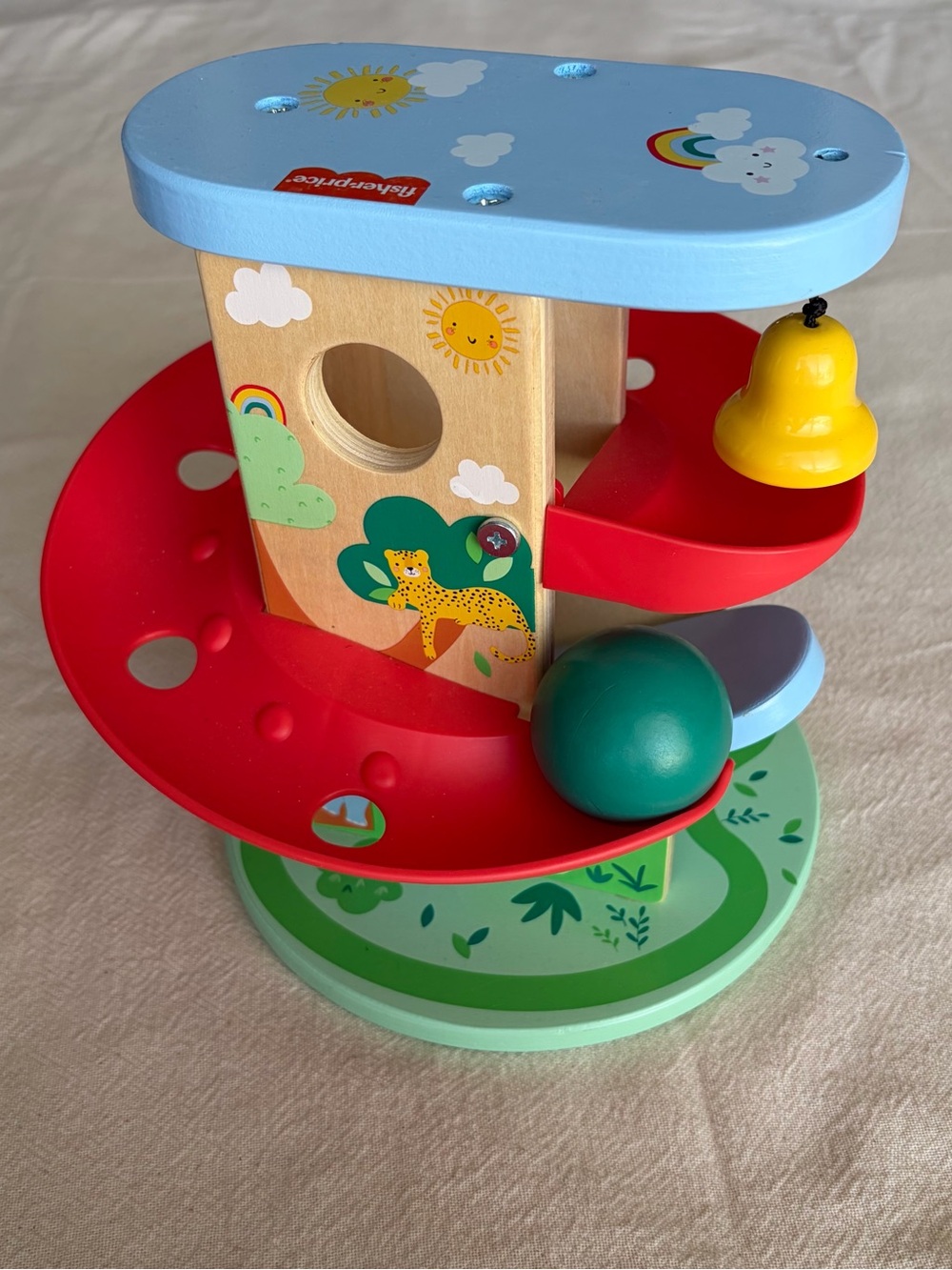 Fisher-Price Wooden safari animal Treehouse Ball Run Baby and Toddler toy